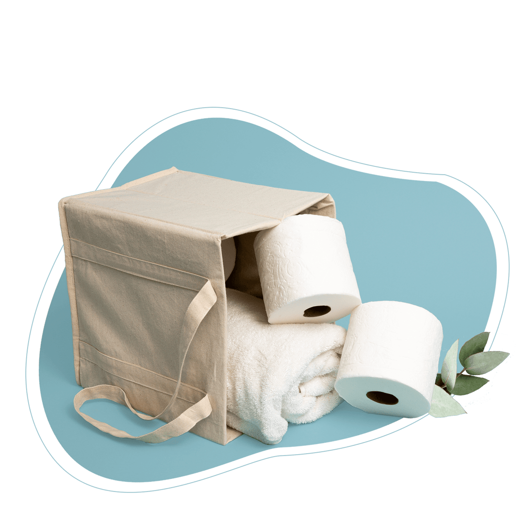 Organic Cotton Collapsible Tote Bag, 12" x 11" x 9"