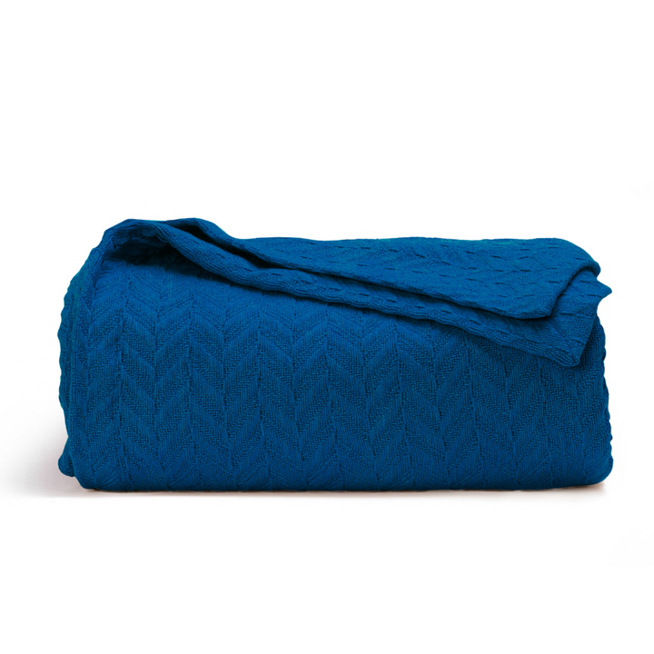 Organic Cotton Herringbone Throw Blanket
