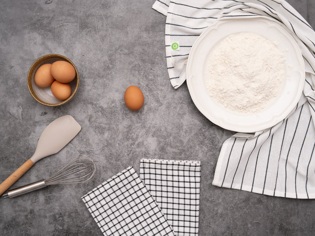 Organic Cotton Stripe &amp; Check Kitchen Towels, 6 Ct.