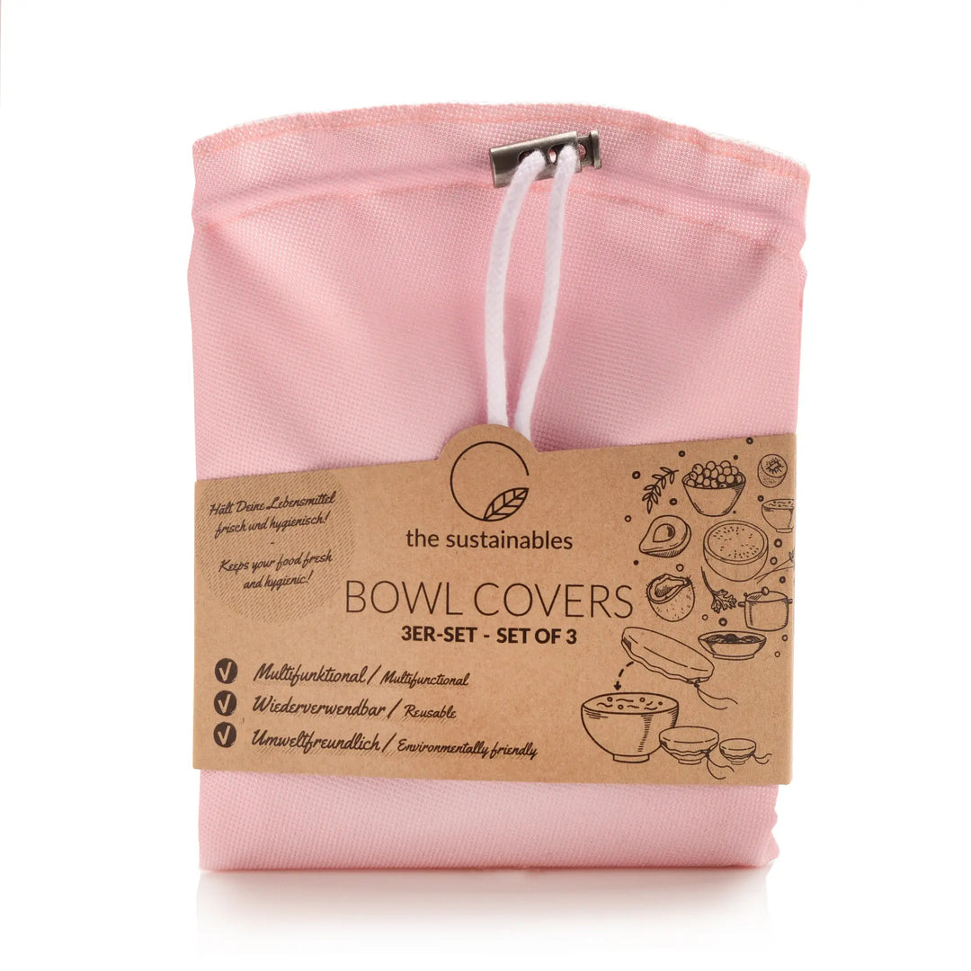 Recycled PEVA Bowl Covers, Soft Pink, 3 Ct.