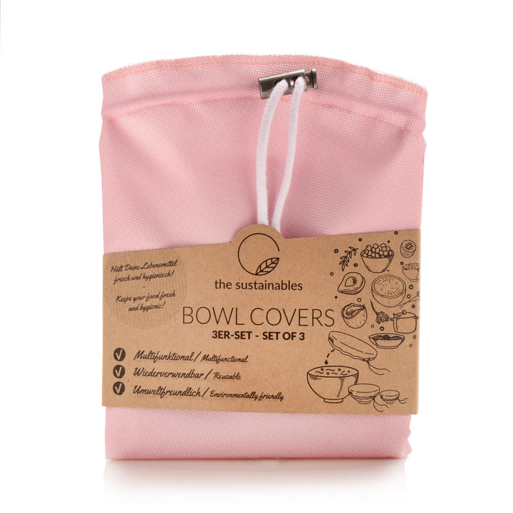 Recycled PEVA Bowl Covers, Soft Pink, 3 Ct.