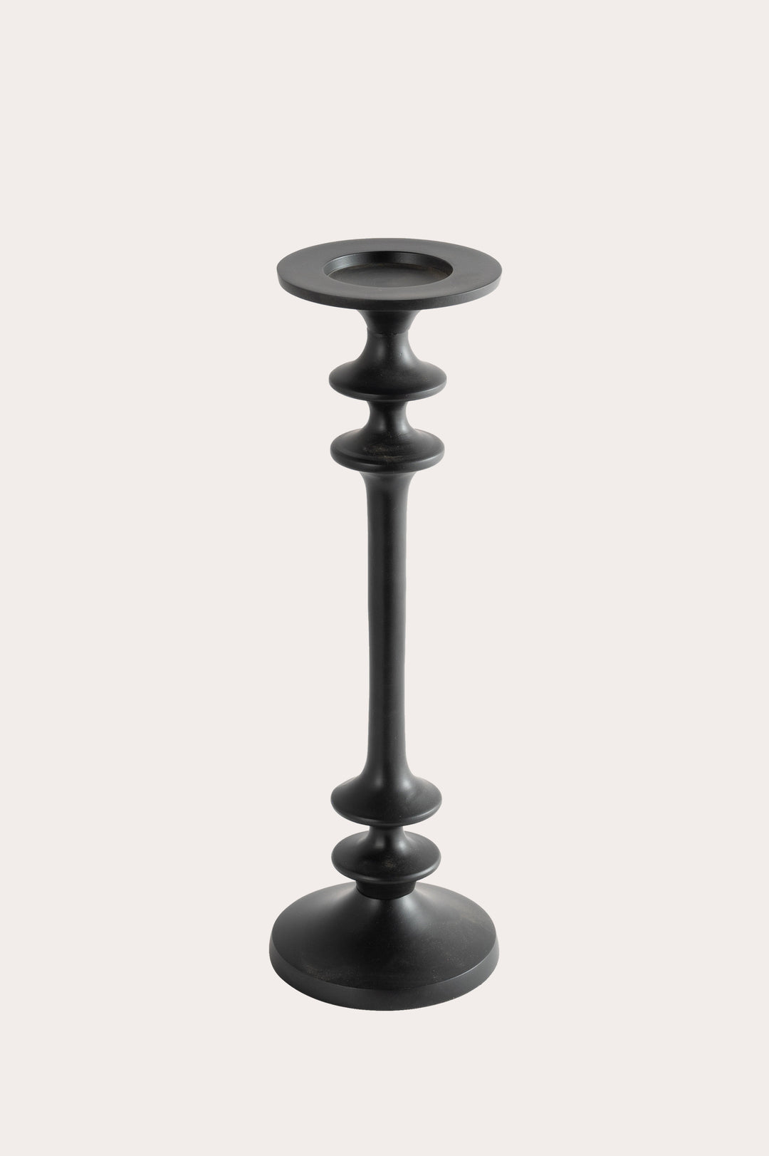 Reusable Aluminum Tall Candle Holder, Black, 14"