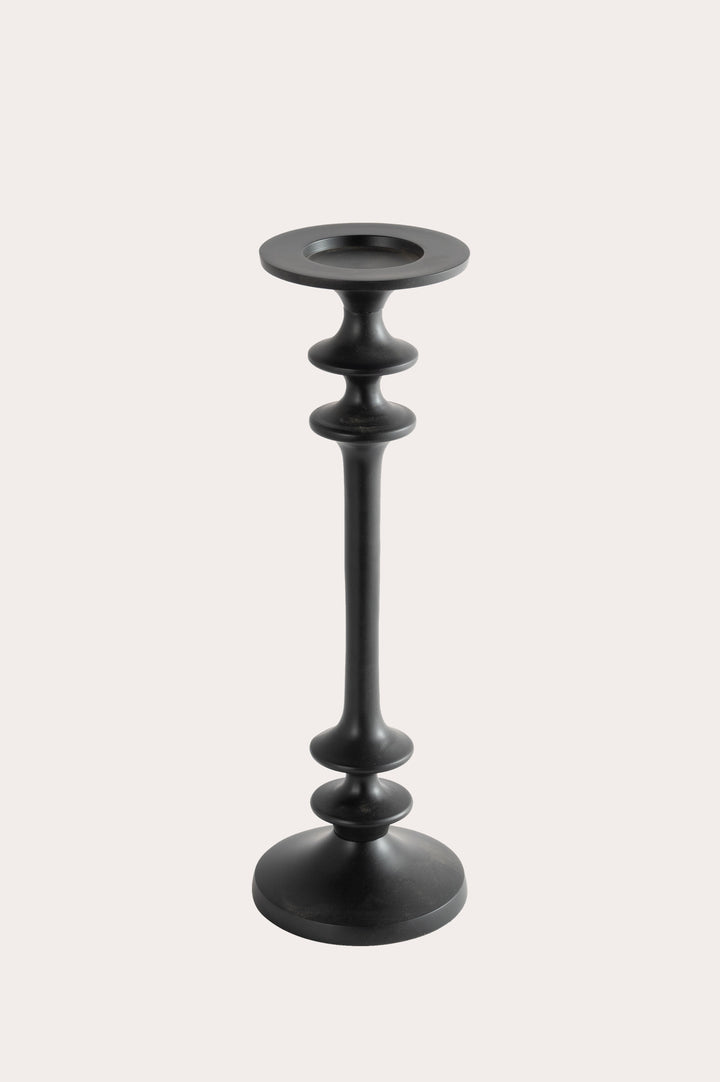 Reusable Aluminum Tall Candle Holder, Black, 14"