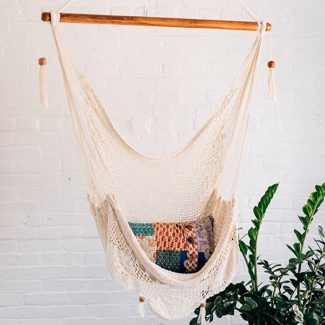 Handcrafted Natural Cotton Hammock Swing Chair