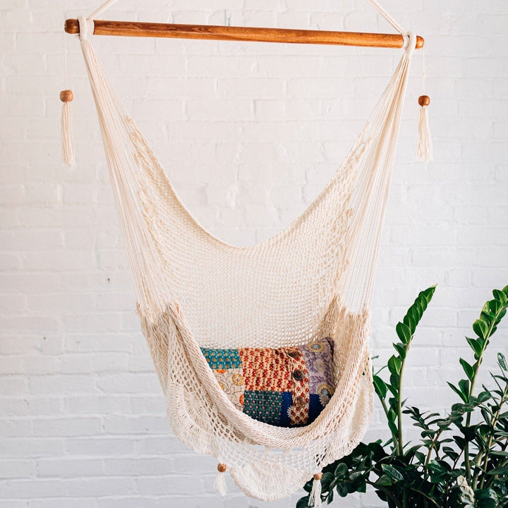 Handcrafted Natural Cotton Hammock Swing Chair