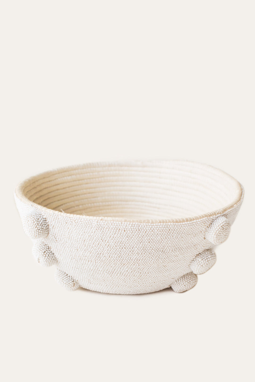 Handcrafted Beaded Sisal Decor Bowl, 10"
