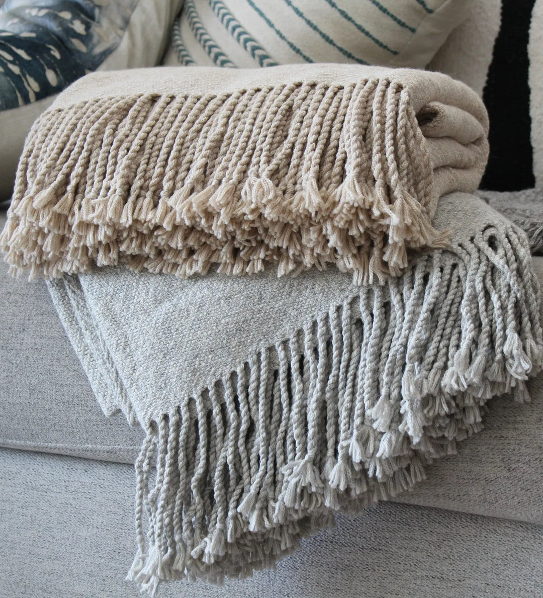 Kulsi Silver Alpaca Cotton Throw