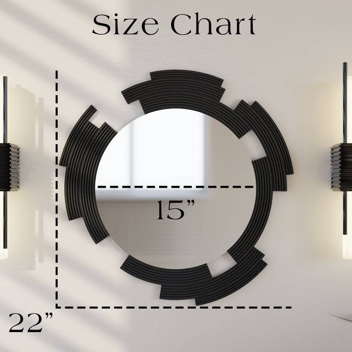 Geometric Wood Fiber Wall Decor Mirror