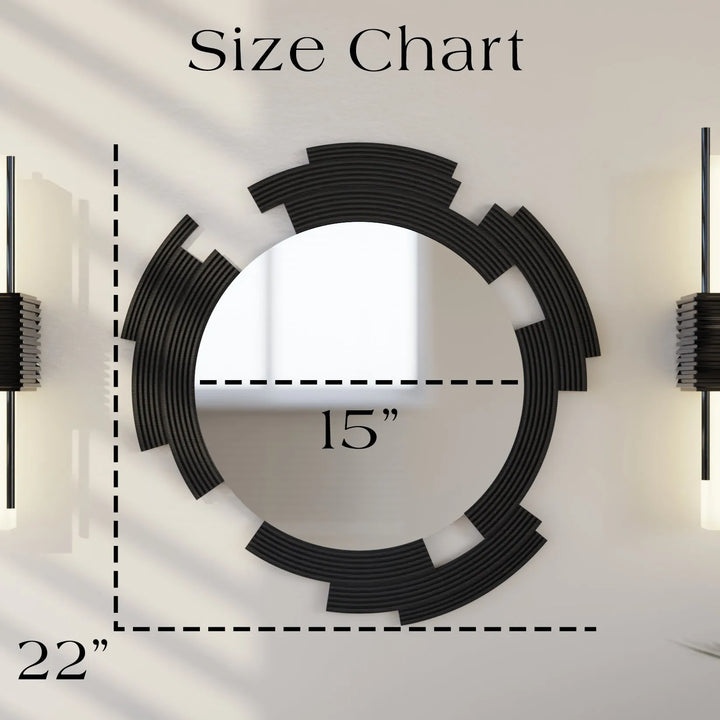 Segmented Wood Fiber Wall Mirror