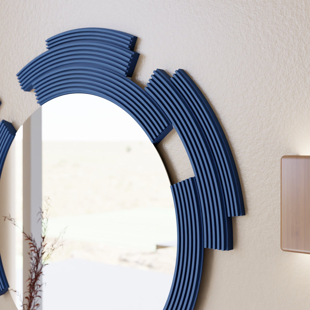 Geometric Wood Fiber Wall Decor Mirror