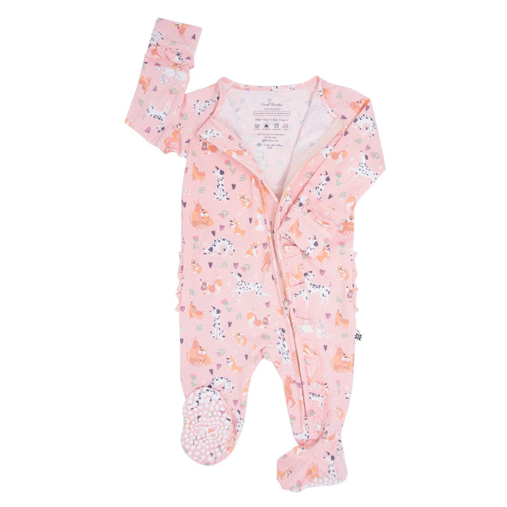 Hypoallergenic Ruffle Footie Pajamas, Dalmatian