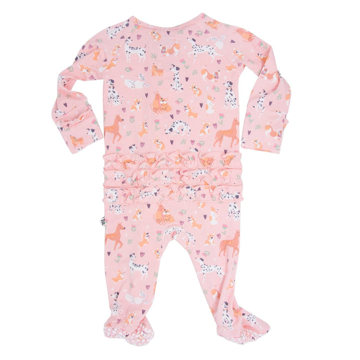 Hypoallergenic Ruffle Footie Pajamas, Dalmatian
