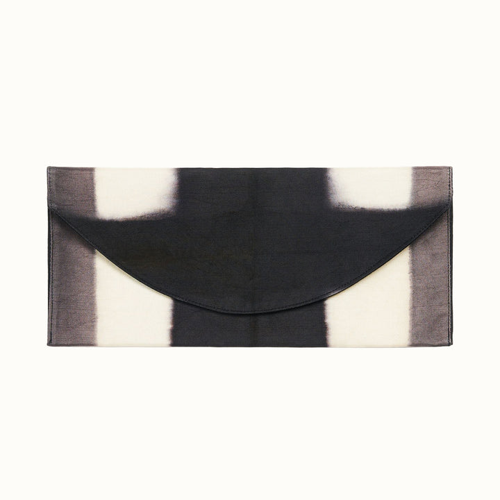 Handcrafted Mulberry Silk Shibori Pouch, 10" x 4"