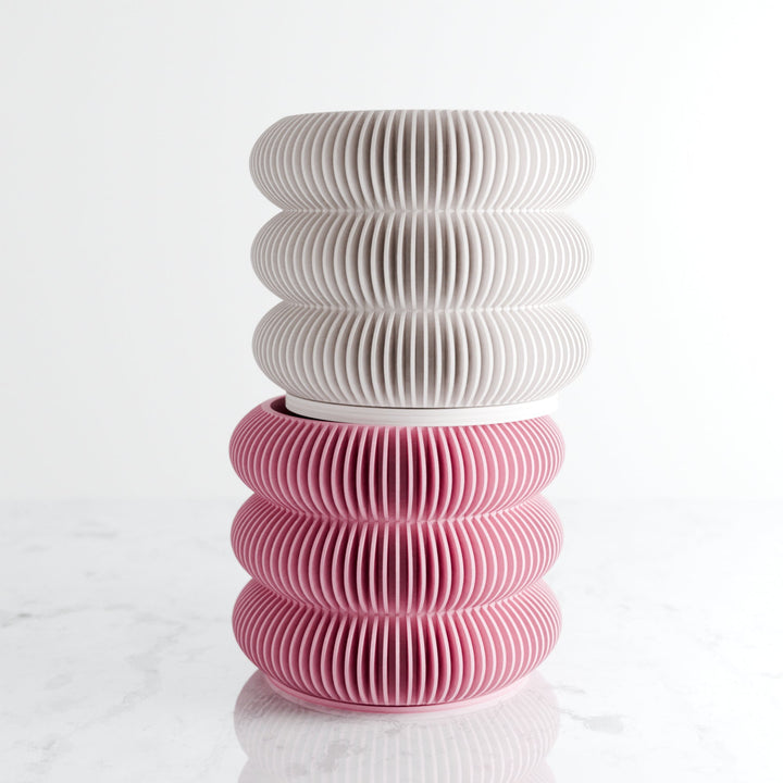 Biodegradable Plant-Based Bubble Planter, Ribbed Decor