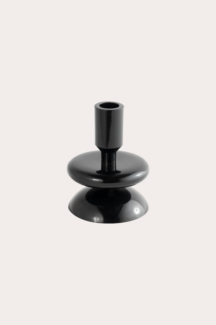 Matte Aluminum Candle Holder, Matte Black, 5"