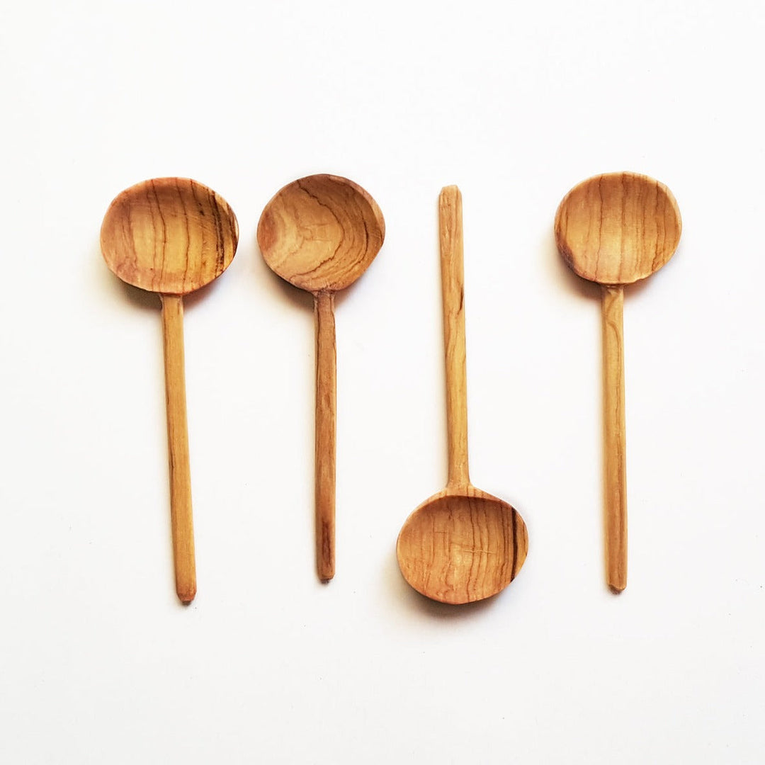 Handcrafted Olive Wood Flatware Spoons, 4 Ct.