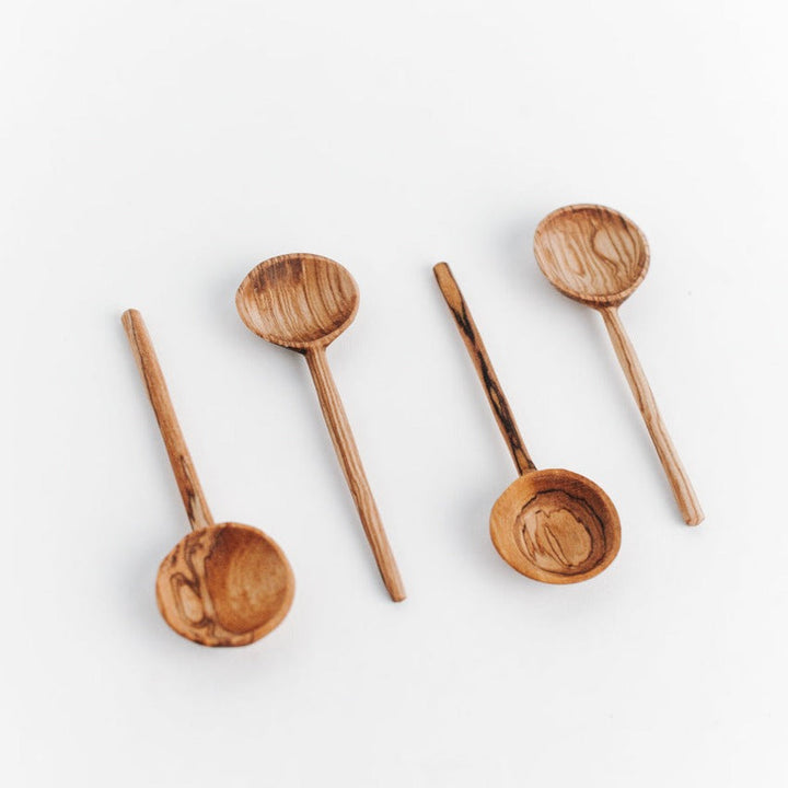 Handcrafted Olive Wood Flatware Spoons, 4 Ct.