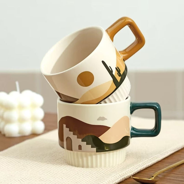 Handcrafted Ceramic Artisan Mug, Desert Vibe