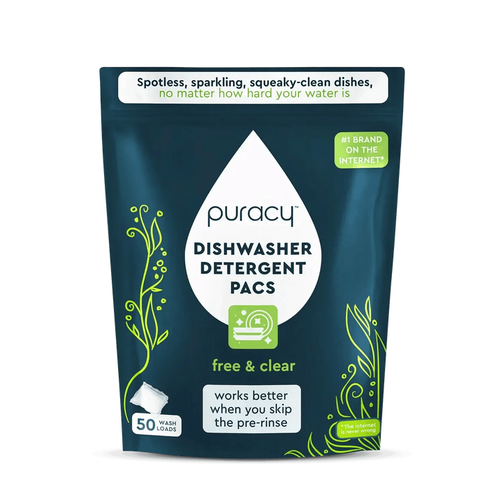 Dishwasher Detergent Pods Home Unscented / Pack of 18 HOUSEHOLD CLEANING PURACY Solar &amp; Sprout