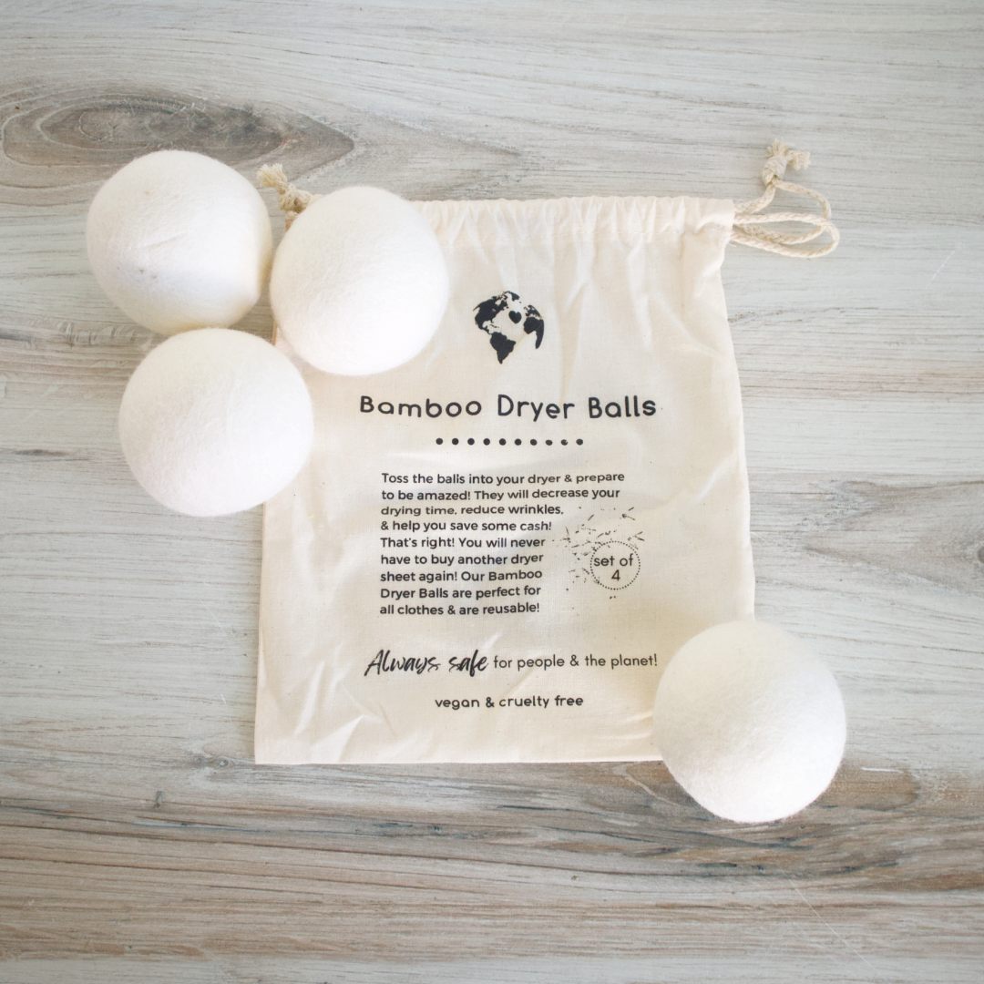 Biodegradable Bamboo Fiber Dryer Balls, 4 Ct.