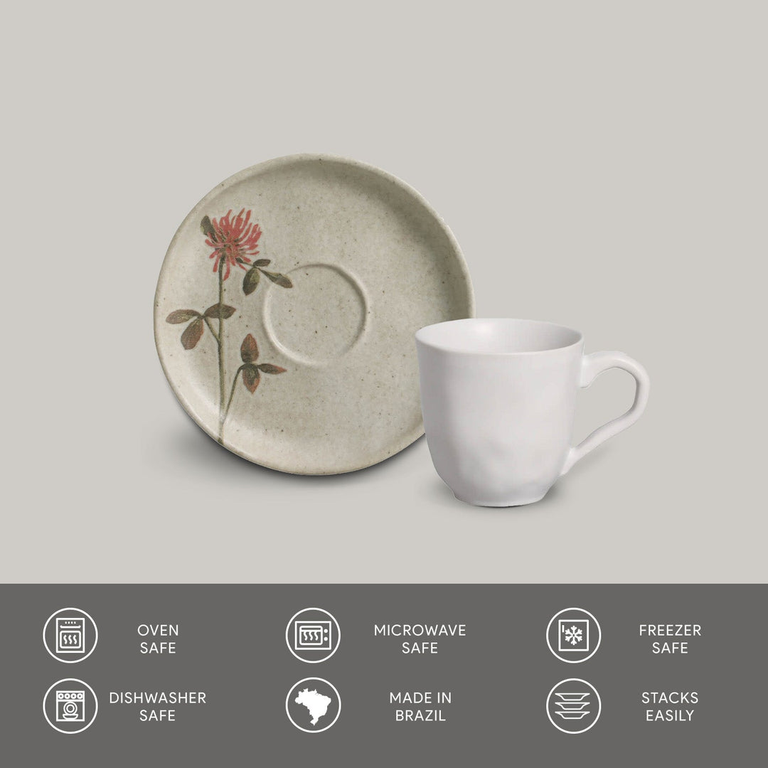 Non-Toxic Ceramic Cup &amp; Saucer Dinnerware Set, 6 Ct.