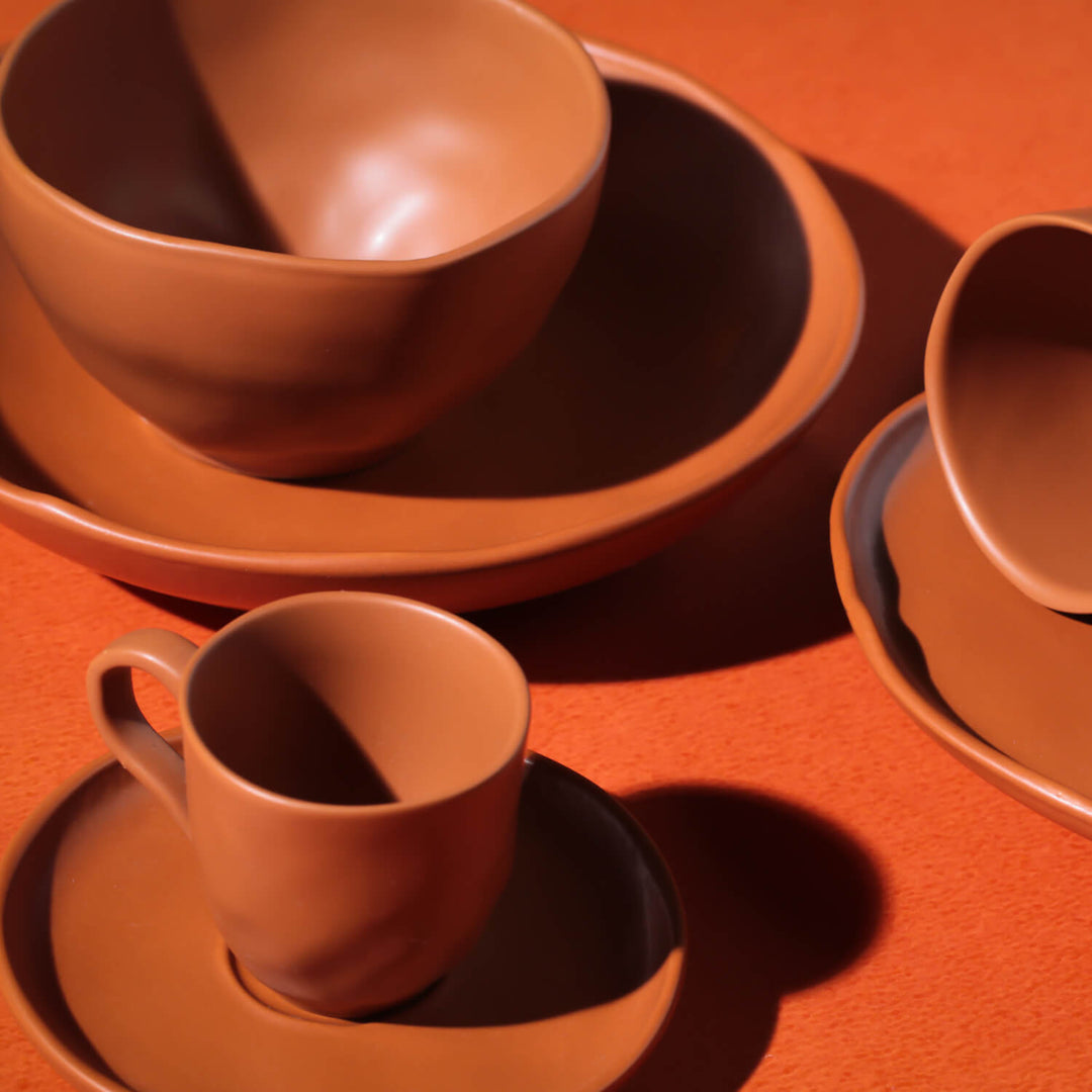 Non-Toxic Ceramic Cup &amp; Saucer Dinnerware Set, 6 Ct.