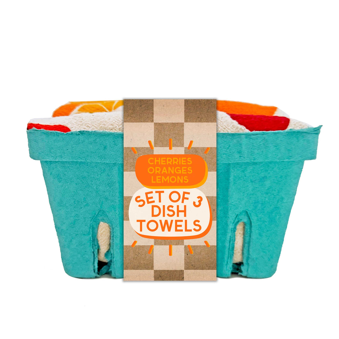 Unbleached Cotton Fruit Kitchen Dish Towels, 3 Ct.