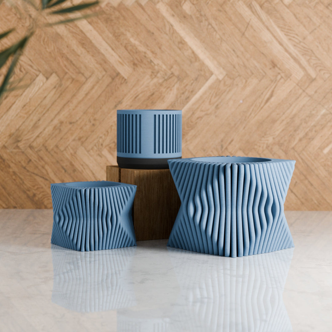 Biodegradable Sculptural Tide Planter, Bioplastic Decor