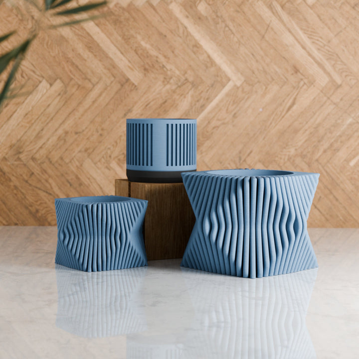 Biodegradable Sculptural Tide Planter, Bioplastic Decor