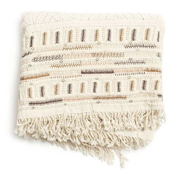 Unah Embroidered Cotton Throw