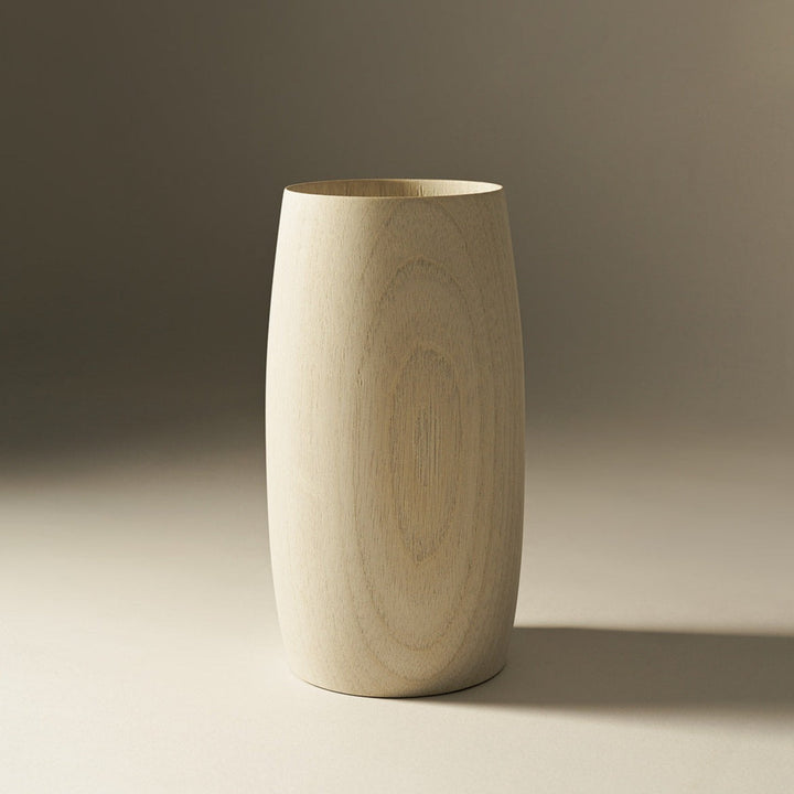 Handcrafted Organic Cedar Wood Decor Vase 4.5" x 9.5"