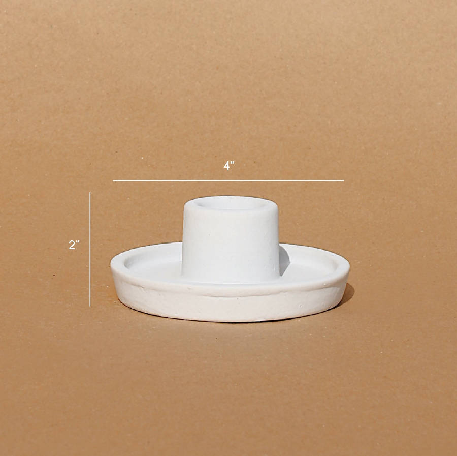 Matte Ceramic Taper Candle Holders, Raw Ivory, 2 Ct.
