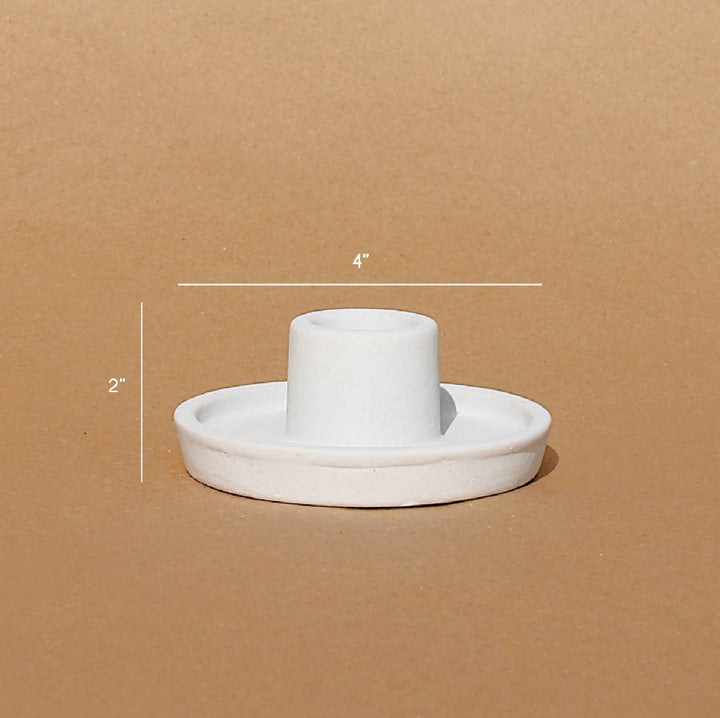 Matte Ceramic Taper Candle Holders, Raw Ivory, 2 Ct.