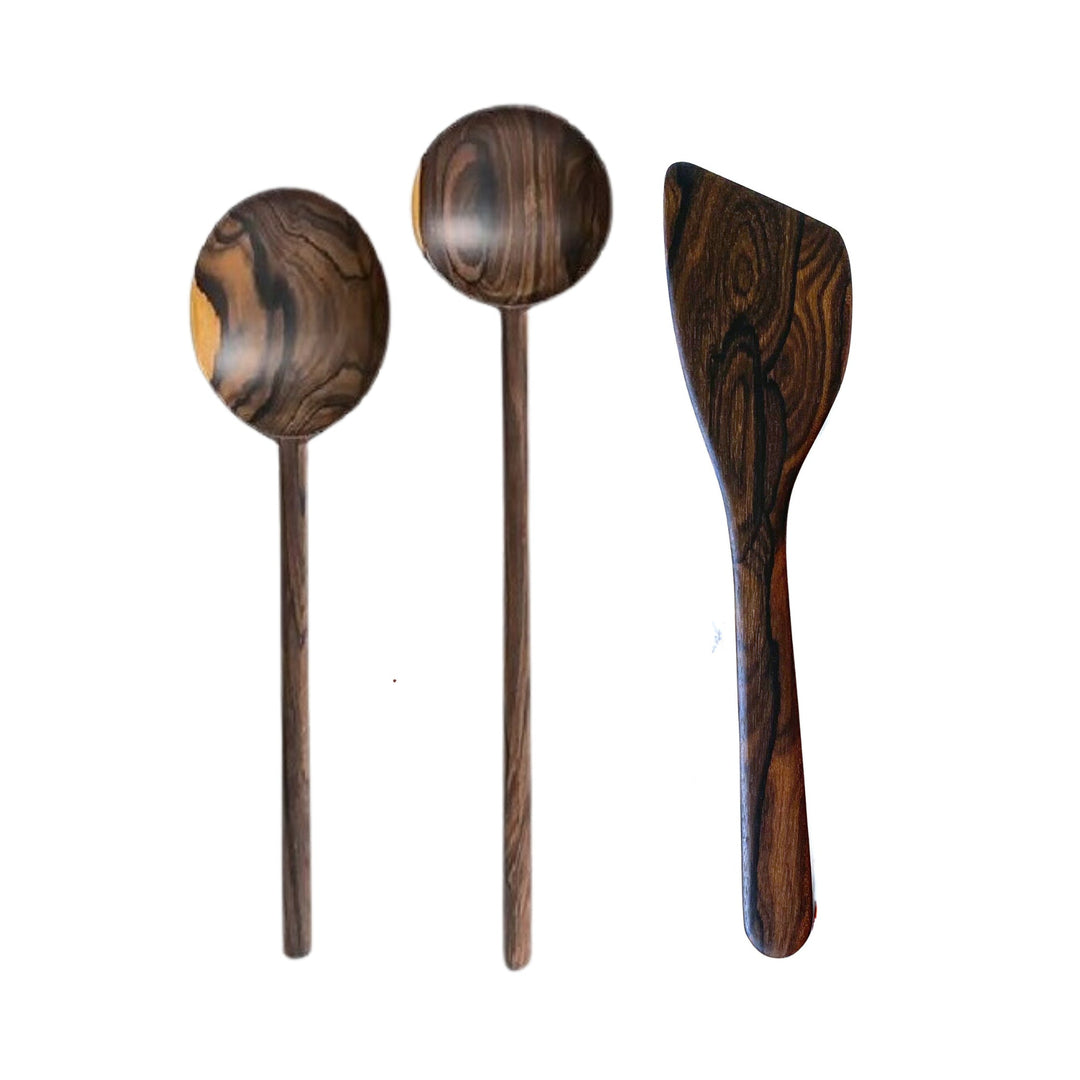 Handcarved FSC Wood Kitchen Utensils Set, 3 Ct.