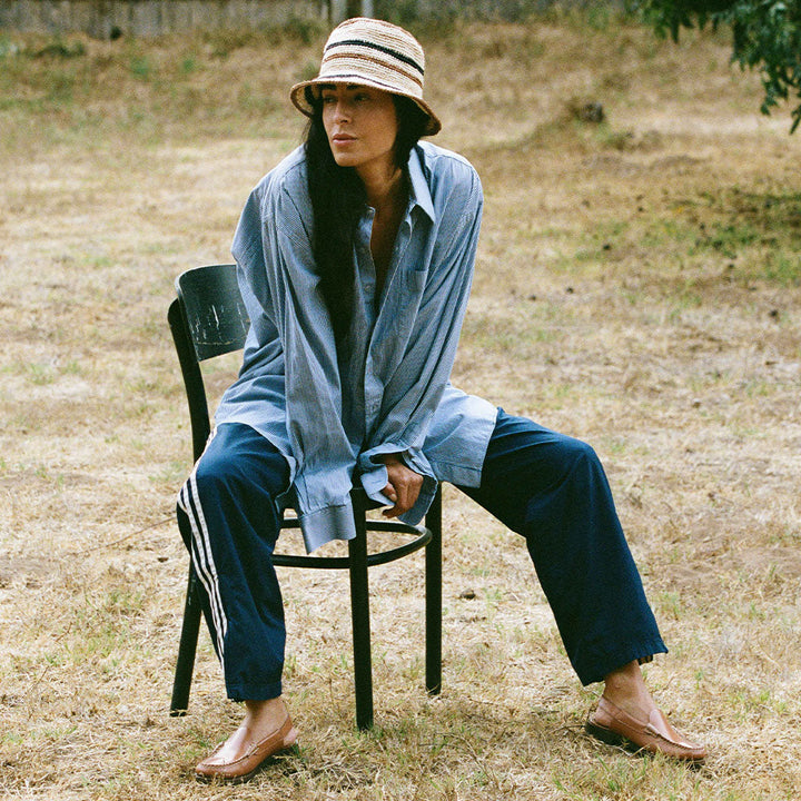 Handcrafted Plant-Dyed Cabuya Bucket Hat, Creme