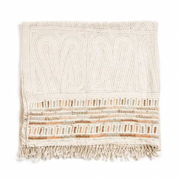 Unah Embroidered Cotton Throw