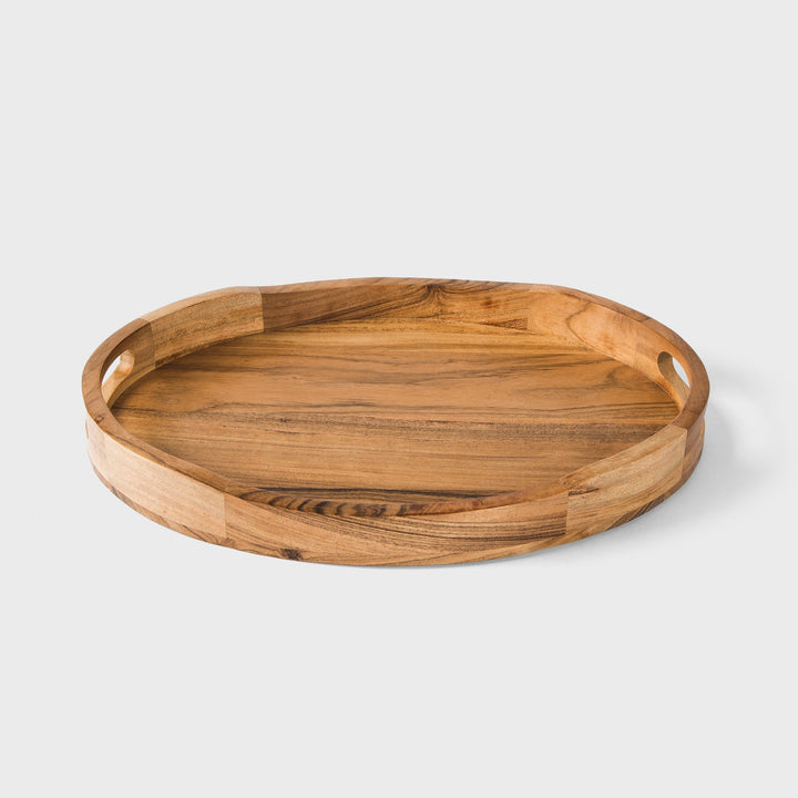 Handcrafted Acacia Wood Oval Serveware Tray, Natural