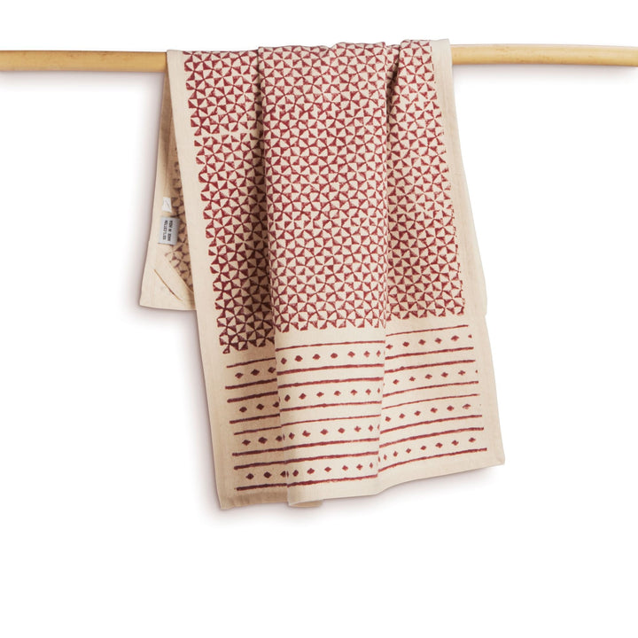 Fair Trade Hand Block Printed Kora Cotton Towels, 2 Ct.