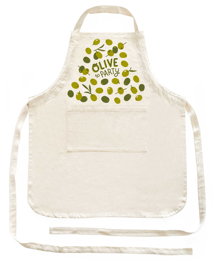 Biodegradable Cotton Kitchen Apron, Olive