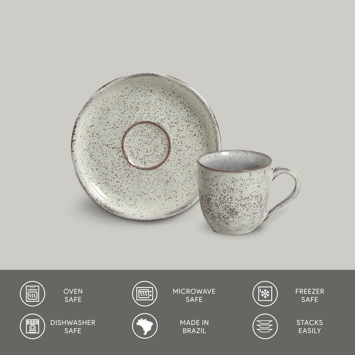 Non-Toxic Ceramic Cup &amp; Saucer Dinnerware Set, 6 Ct.