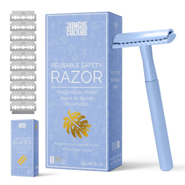 Reusable Metal Diamond Grip Safety Razor Set, 11 Ct.