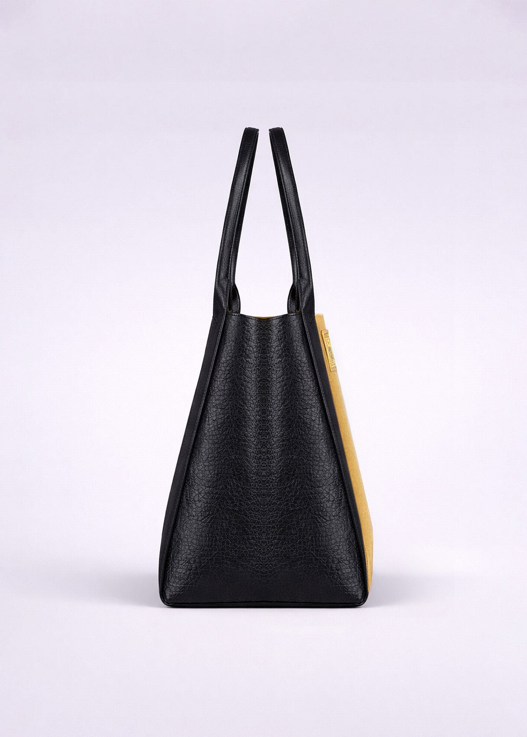 Vegan Pinatex Tote Bag, Black &amp; Gold