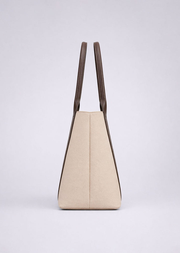 Vegan Pinatex Handbag Tote, Sand Coffee
