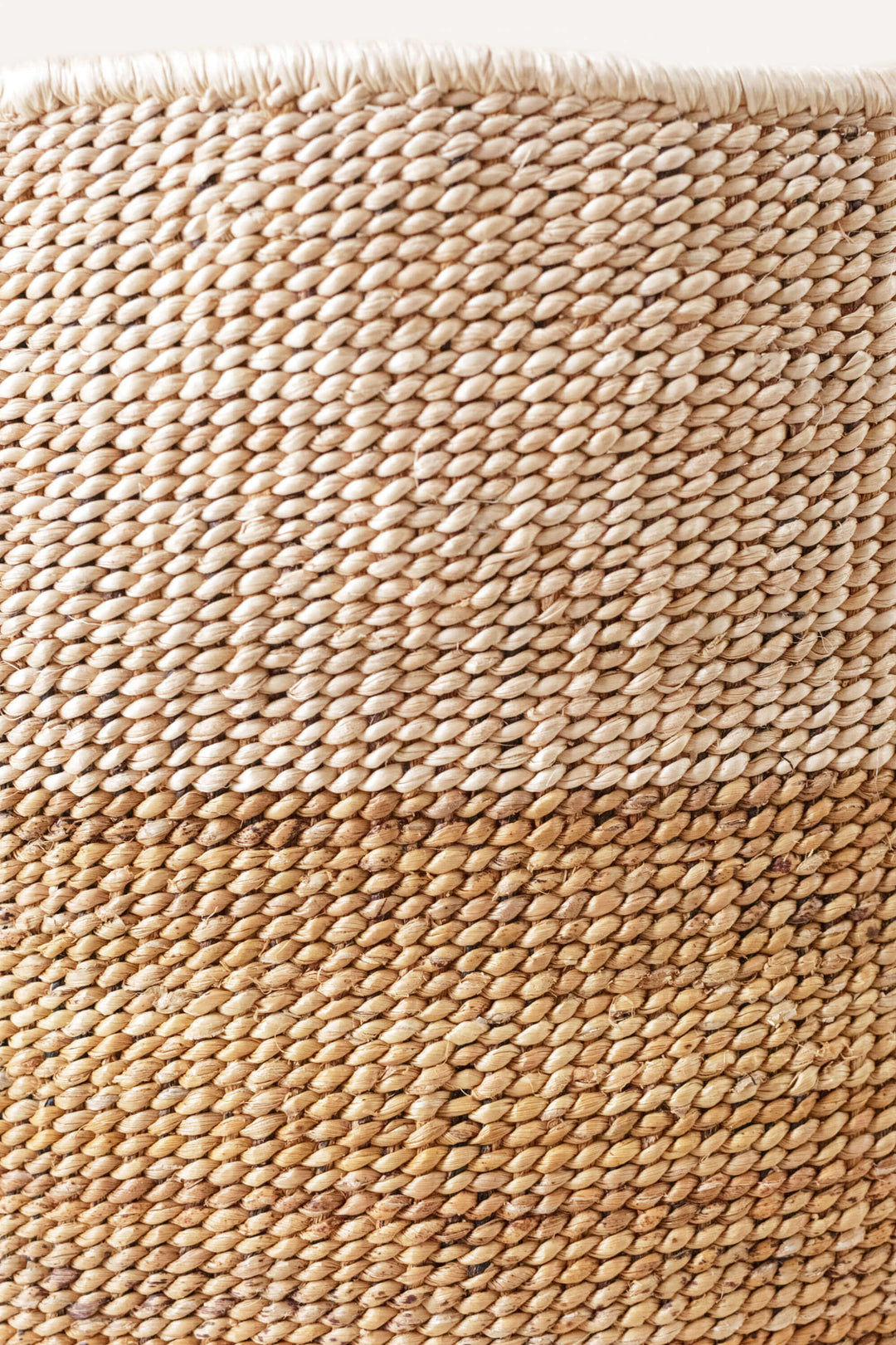 Handcrafted Two-Tone Banana Leaf Floor Basket, 17"