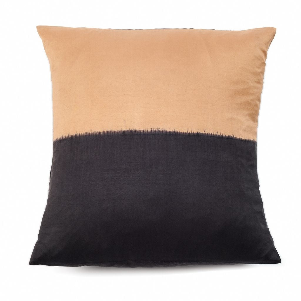 Handcrafted 60g Mulberry Silk Throw Pillow, 20" Black