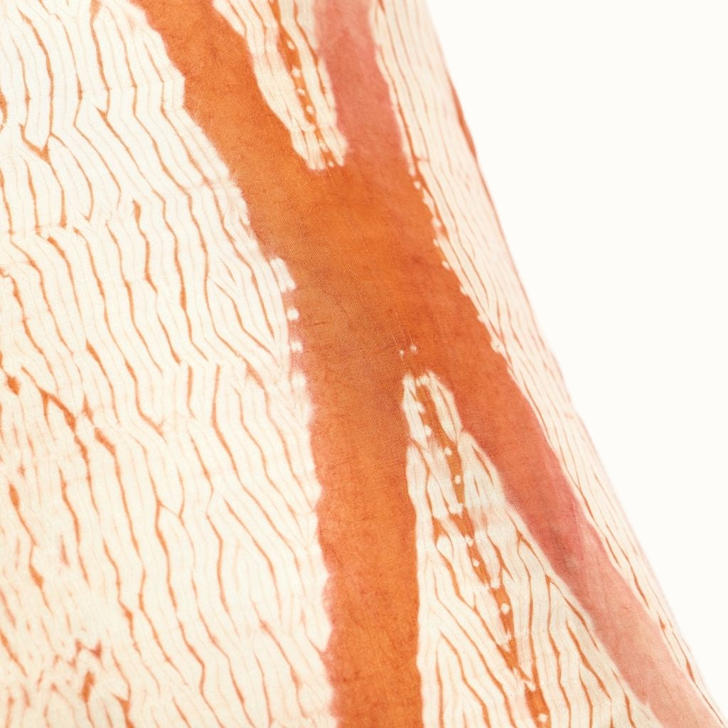 Handcrafted Silk Shibori Throw Pillow Cover, Coral