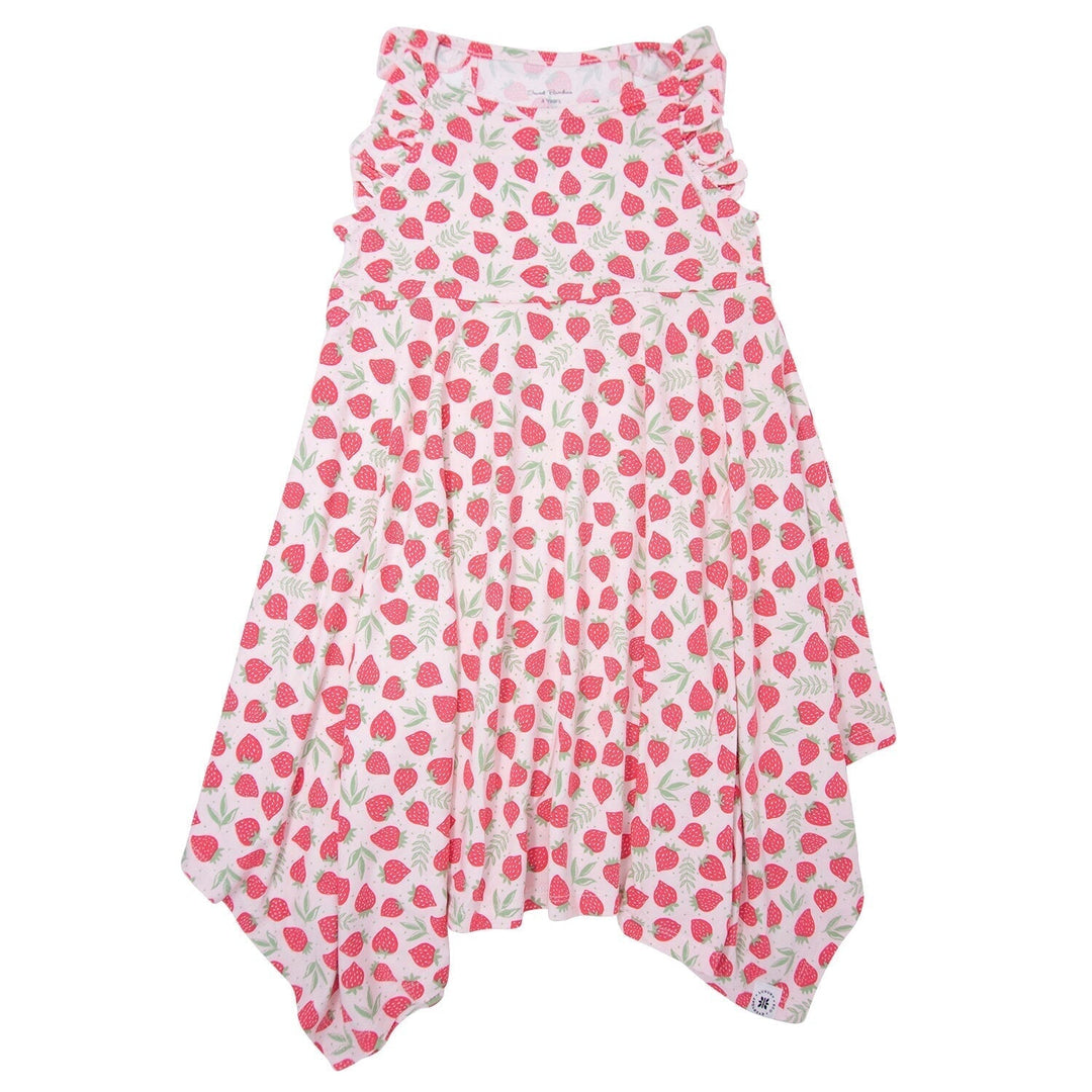 Organic Bamboo Ruffle Racerback Girls Dress, Tagless