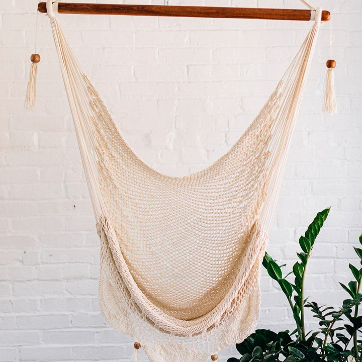 Handcrafted Natural Cotton Hammock Swing Chair