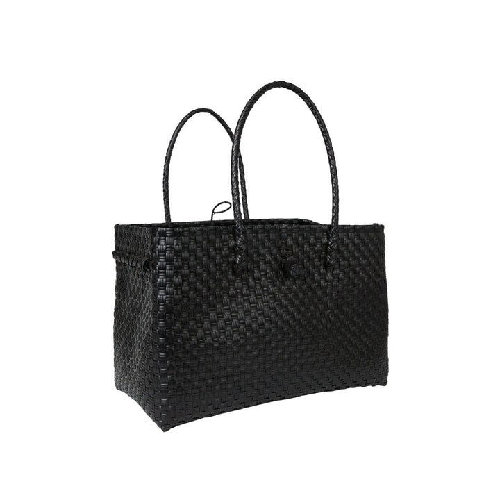Handwoven Recycled Plastic Tote Bag, 15"