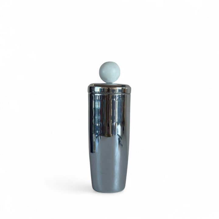 Handcrafted Stainless Steel &amp; Marble Cocktail Shaker